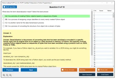 Python Institute PCPP-32-101 PCPP - Certified Professional in Python Programming 1 Practice test exam simulator test engine exam Prep practice test questions answers Image 9