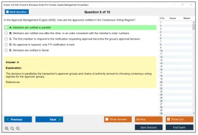 Oracle 1z0-548 Oracle E-Business Suite R12 Human Capital Management Essentials Practice test exam simulator test engine exam Prep practice test questions answers Image 6
