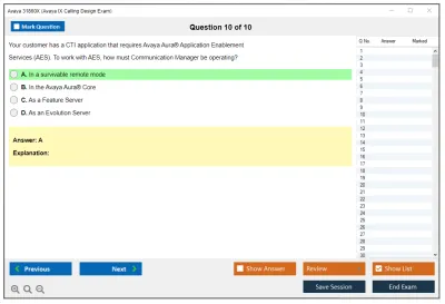 Avaya 31860X Avaya IX Calling Design Exam Practice test exam simulator test engine exam Prep practice test questions answers Image 10