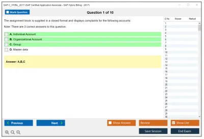 SAP C_HYBIL_2017 SAP Certified Application Associate - SAP Hybris Billing - 2017 Practice test exam simulator test engine exam Prep practice test questions answers Image 1