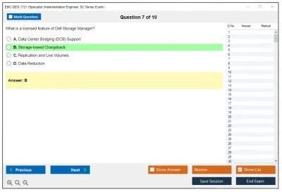 EMC DES-1721 Specialist - Implementation Engineer SC Series Exam Practice test exam simulator test engine exam Prep practice test questions answers Image 7