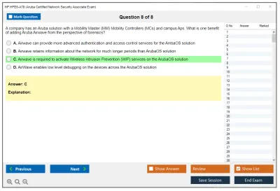 HP HPE6-A78 Aruba Certified Network Security Associate Exam Practice test exam simulator test engine exam Prep practice test questions answers Image 8
