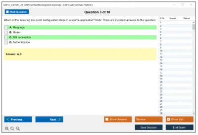 SAP C_C4H630_21 SAP Certified Development Associate - SAP Customer Data Platform Practice test exam simulator test engine exam Prep practice test questions answers Image 3