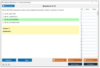 IBM C2090-619 IBM Informix 12.10 System Administrator Practice test exam simulator test engine exam Prep practice test questions answers Image 8