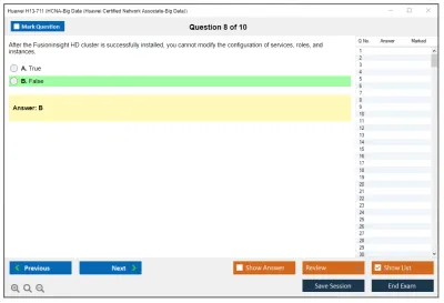 Huawei H13-711 HCNA-Big Data (Huawei Certified Network Associate-Big Data) Practice test exam simulator test engine exam Prep practice test questions answers Image 8