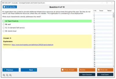 EMC DEA-64T1 Associate - Converged Systems and Hybrid Cloud Exam Practice test exam simulator test engine exam Prep practice test questions answers Image 6