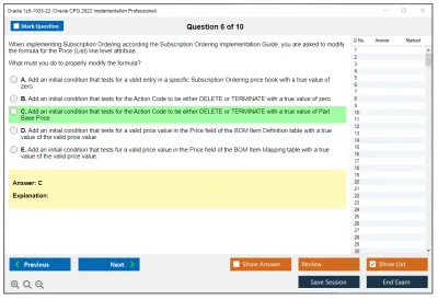 Oracle 1z0-1033-22 Oracle CPQ 2022 Implementation Professional Practice test exam simulator test engine exam Prep practice test questions answers Image 6