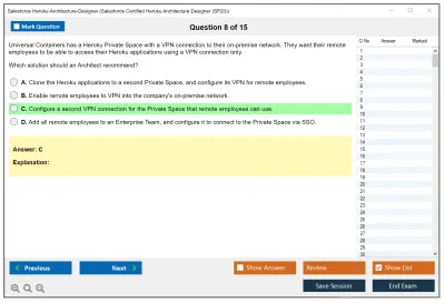 Salesforce Heroku-Architecture-Designer Salesforce Certified Heroku Architecture Designer Practice test exam simulator test engine exam Prep practice test questions answers Image 8