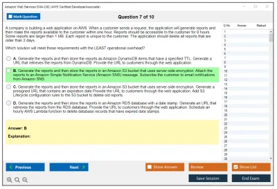 Amazon Web Services DVA-C02 AWS Certified Developer - Associate Practice test exam simulator test engine exam Prep practice test questions answers Image 7
