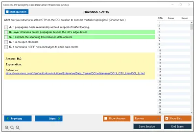 Cisco 300-610 Designing Cisco Data Center Infrastructure (DCID) Practice test exam simulator test engine exam Prep practice test questions answers Image 5