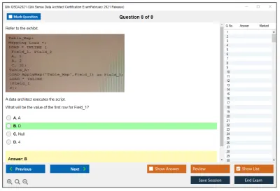 Qlik QSDA2021 Qlik Sense Data Architect Certification Exam - February 2021 Release Practice test exam simulator test engine exam Prep practice test questions answers Image 8