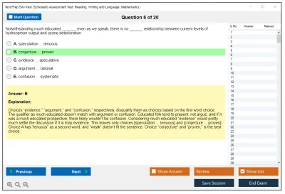 Test Prep SAT-Test Scholastic Assessment Test: Reading, Writing and Language, Mathematics Practice test exam simulator test engine exam Prep practice test questions answers Image 6