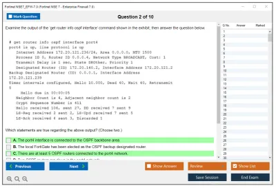 Fortinet NSE7_EFW-7.0 Fortinet NSE 7 - Enterprise Firewall 7.0 Practice test exam simulator test engine exam Prep practice test questions answers Image 2