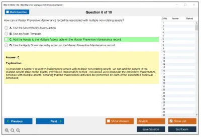 IBM C1000-132 IBM Maximo Manage v8.0 Implementation Practice test exam simulator test engine exam Prep practice test questions answers Image 6