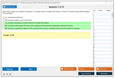 Avaya 7241X Avaya Equinox™ Solution with Avaya AuraÂ® Collaboration Applications Support Exam Practice test exam simulator test engine exam Prep practice test questions answers Image 1