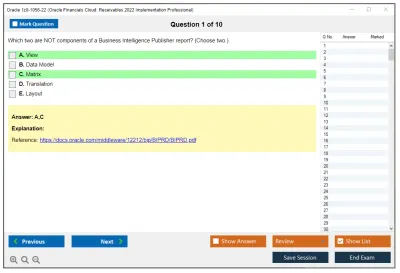 Oracle 1z0-1056-22 Oracle Financials Cloud: Receivables 2022 Implementation Professional Practice test exam simulator test engine exam Prep practice test questions answers Image 1