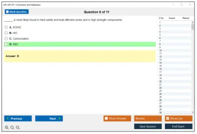 API API-571 Corrosion and Materials Professional Practice test exam simulator test engine exam Prep practice test questions answers Image 8