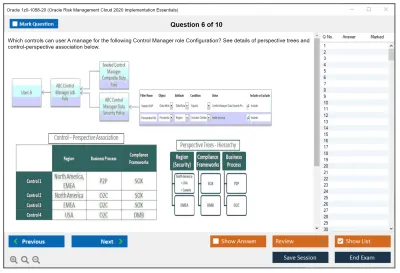 Oracle 1z0-1058-20 Oracle Risk Management Cloud 2020 Implementation Essentials Practice test exam simulator test engine exam Prep practice test questions answers Image 6