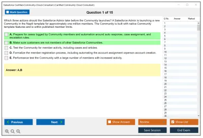 Salesforce Certified-Community-Cloud-Consultant Salesforce Certified Community Cloud Consultant Practice test exam simulator test engine exam Prep practice test questions answers Image 1
