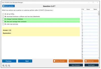 Cisco 700-805 Cisco Renewals Manager (700-805 CRM) Practice test exam simulator test engine exam Prep practice test questions answers Image 2