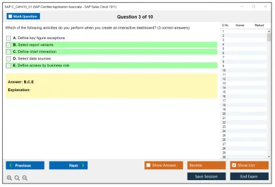 SAP C_C4H410_01 SAP Certified Application Associate - SAP Sales Cloud 1911 Practice test exam simulator test engine exam Prep practice test questions answers Image 3