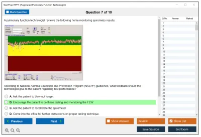 Test Prep RPFT Registered Pulmonary Function Technologist Practice test exam simulator test engine exam Prep practice test questions answers Image 7