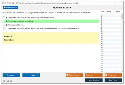 SAP C_THR84_2211 SAP Certified Application AssociateSAP SuccessFactors Recruiting: Candidate Experience 1H/2022 Practice test exam simulator test engine exam Prep practice test questions answers Image 10