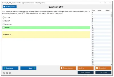 SAP C_AR_INT_13 SAP Certified Application Associate - Ariba Integration Practice test exam simulator test engine exam Prep practice test questions answers Image 6
