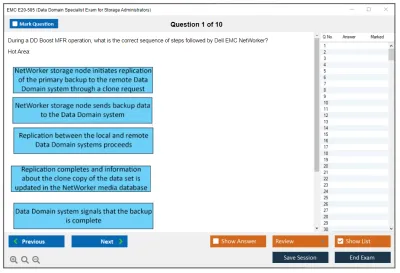 EMC E20-585 Data Domain Specialist Exam for Storage Administrators Practice test exam simulator test engine exam Prep practice test questions answers Image 1