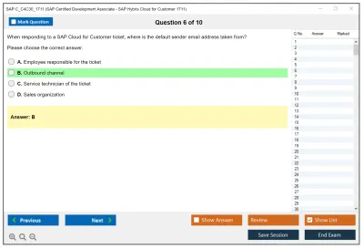 SAP C_C4C30_1711 SAP Certified Development Associate - SAP Hybris Cloud for Customer 1711 Practice test exam simulator test engine exam Prep practice test questions answers Image 6