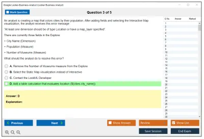 Google Looker-Business-Analyst Looker Business AnalystExam Practice test exam simulator test engine exam Prep practice test questions answers Image 3
