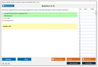 Genesys GE0-807 System Consultant, Genesys SIP SERVER (GCP8 - SIP) Practice test exam simulator test engine exam Prep practice test questions answers Image 2