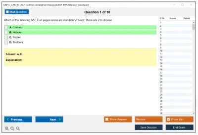 SAP C_CPE_16 SAP Certified Associate - Backend Developer - SAP Cloud Application Programming Model Practice test exam simulator test engine exam Prep practice test questions answers Image 1