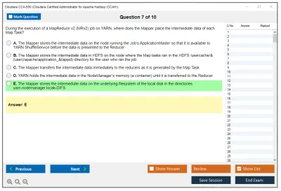 Cloudera CCA-500 Cloudera Certified Administrator for Apache Hadoop (CCAH) Practice test exam simulator test engine exam Prep practice test questions answers Image 7
