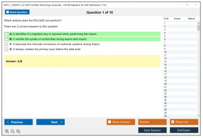 SAP C_TADM70_22 SAP Certified Technology Associate - OS/DB Migration for SAP NetWeaver 7.52 Practice test exam simulator test engine exam Prep practice test questions answers Image 1