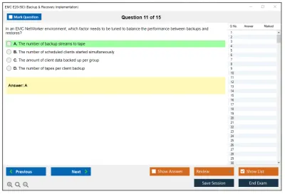 EMC E20-593 Backup &amp; Recovery Implementation Practice test exam simulator test engine exam Prep practice test questions answers Image 11