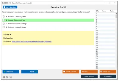 EMC DES-9131 Specialist - Infrastructure Security Exam Practice test exam simulator test engine exam Prep practice test questions answers Image 6