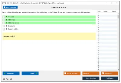 SAP E_C4HCPQ_92 SAP Certified Application Specialist for SAP CPQ (Configure &amp; Price and Quote) Practice test exam simulator test engine exam Prep practice test questions answers Image 2