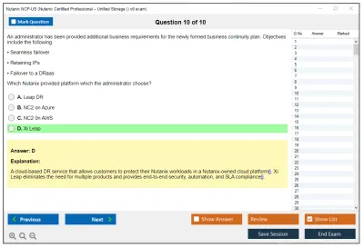 Nutanix NCP-US Nutanix Certified Professional – Unified Storage (NCP-US) v6 exam Practice test exam simulator test engine exam Prep practice test questions answers Image 10