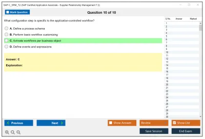 SAP C_SRM_72 SAP Certified Application Associate - Supplier Relationship Management 7.2 Practice test exam simulator test engine exam Prep practice test questions answers Image 10