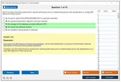 IBM C1000-082 IBM Spectrum Protect V8.1.9 Administration Practice test exam simulator test engine exam Prep practice test questions answers Image 1