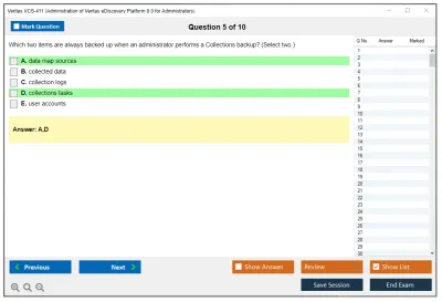 Veritas VCS-411 Administration of Veritas eDiscovery Platform 8.0 for Administrators Practice test exam simulator test engine exam Prep practice test questions answers Image 5