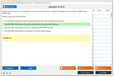 SAP C_MDG_90 SAP Certified Application Associate - SAP Master Data Governance Practice test exam simulator test engine exam Prep practice test questions answers Image 10