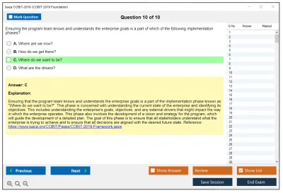 Isaca COBIT-2019 COBIT 2019 Foundation Practice test exam simulator test engine exam Prep practice test questions answers Image 10