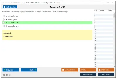 Hortonworks Apache-Hadoop-Developer Hadoop 2.0 Certification exam for Pig and Hive Developer Practice test exam simulator test engine exam Prep practice test questions answers Image 7