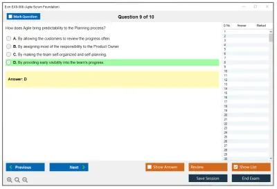 Exin EX0-008 Agile Scrum Foundation Practice test exam simulator test engine exam Prep practice test questions answers Image 9