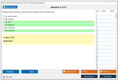IBM C1000-059 IBM AI Enterprise Workflow V1 Data Science Specialist Practice test exam simulator test engine exam Prep practice test questions answers Image 5
