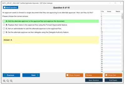 SAP C_ARCAT_18Q4 SAP Certified Application Associate - SAP Ariba Catalogs Practice test exam simulator test engine exam Prep practice test questions answers Image 6