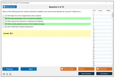 CompTIA CLO-001 CompTIA Cloud Essentials Practice test exam simulator test engine exam Prep practice test questions answers Image 2