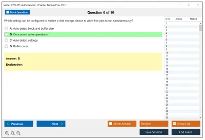 Veritas VCS-325 Administration of Veritas Backup Exec 20.1 Practice test exam simulator test engine exam Prep practice test questions answers Image 6